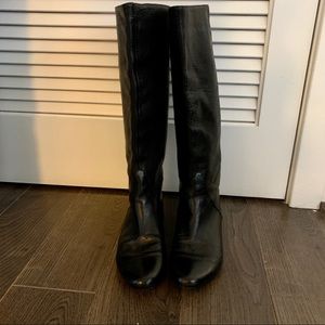 Haddie black leather boots